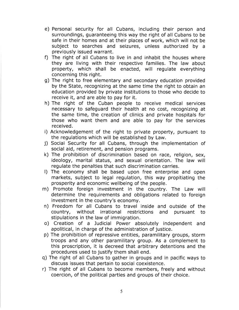 DRAFT- FUNDAMENTAL TRANSITIONAL LAW OF THE REPUBLIC OF CUBA- English 5