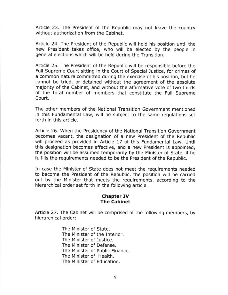 DRAFT- FUNDAMENTAL TRANSITIONAL LAW OF THE REPUBLIC OF CUBA- English 9