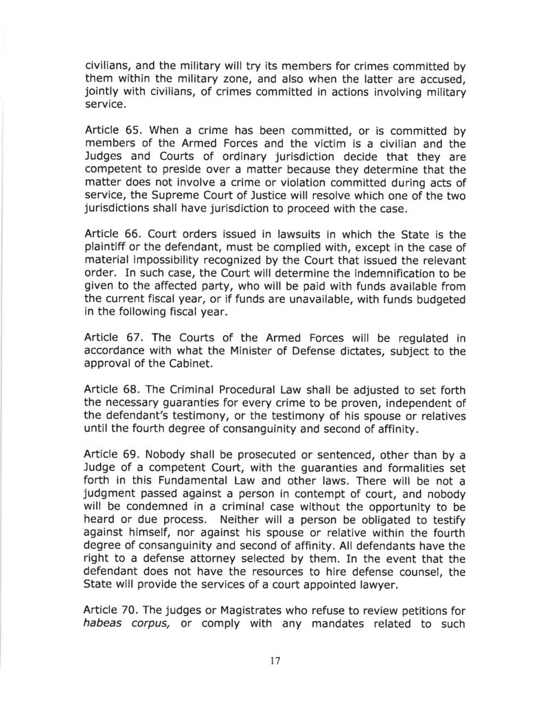 DRAFT- FUNDAMENTAL TRANSITIONAL LAW OF THE REPUBLIC OF CUBA- English 17