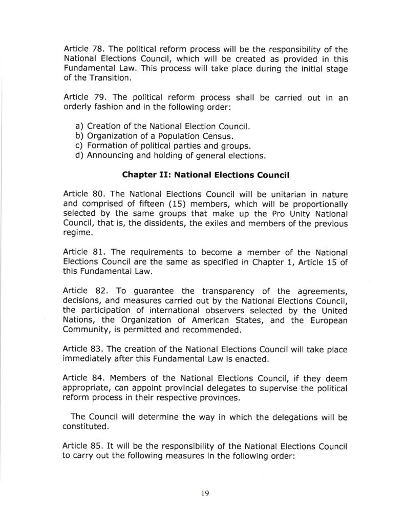 DRAFT- FUNDAMENTAL TRANSITIONAL LAW OF THE REPUBLIC OF CUBA- English 19