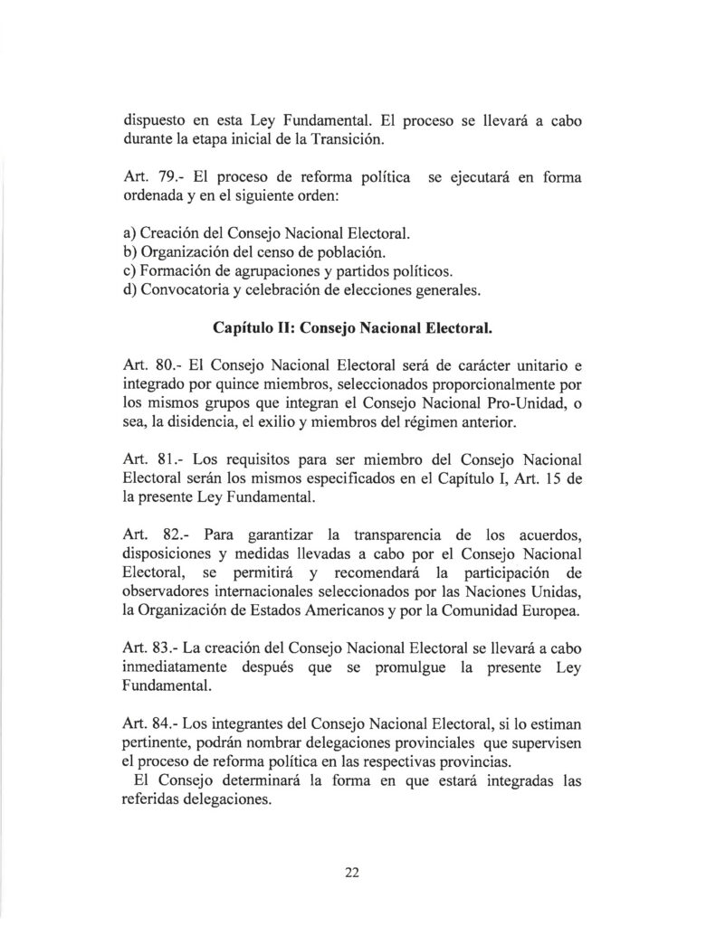 DRAFT- FUNDAMENTAL TRANSITIONAL LAW OF THE REPUBLIC OF CUBA- Spanish 22