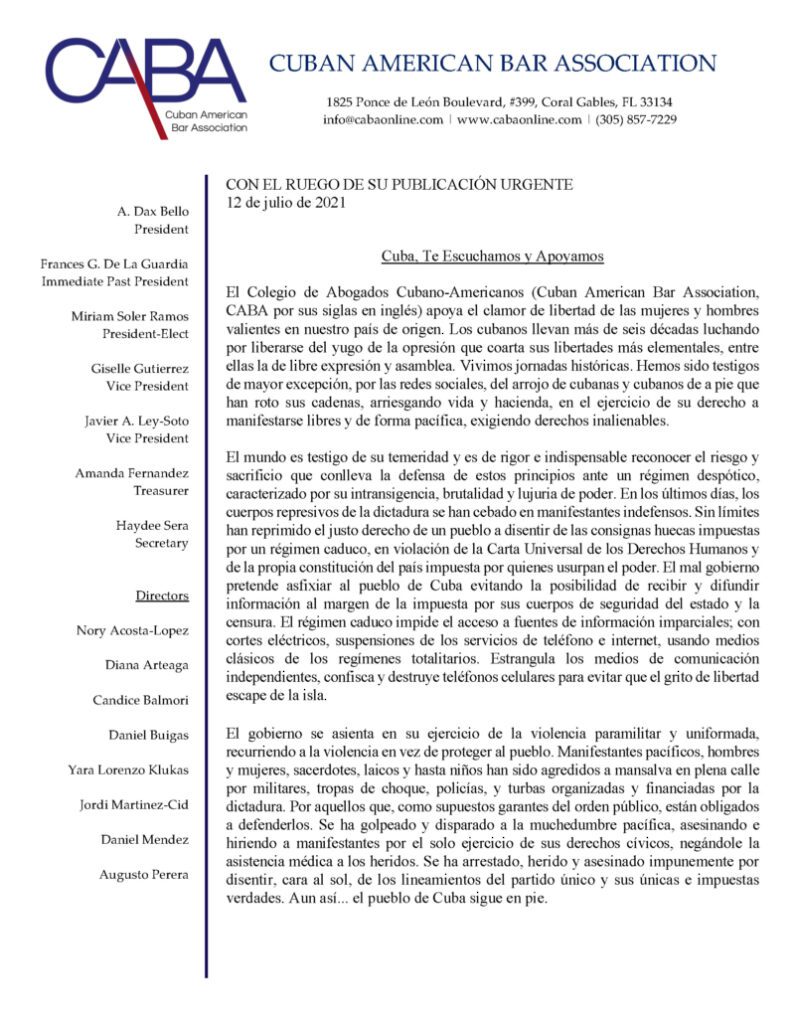 Cuba, Te Escuchamos y Apovamos 1
