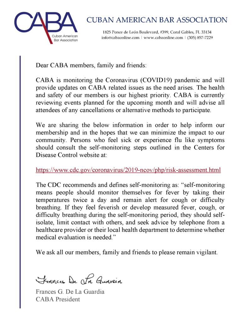 CABA Statement on COVID-19