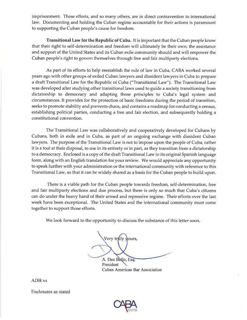 CABA to President Biden 4