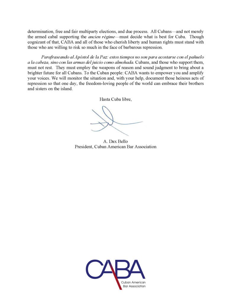 CABA – November 15th, in Solidarity with the Cuban People- English 2