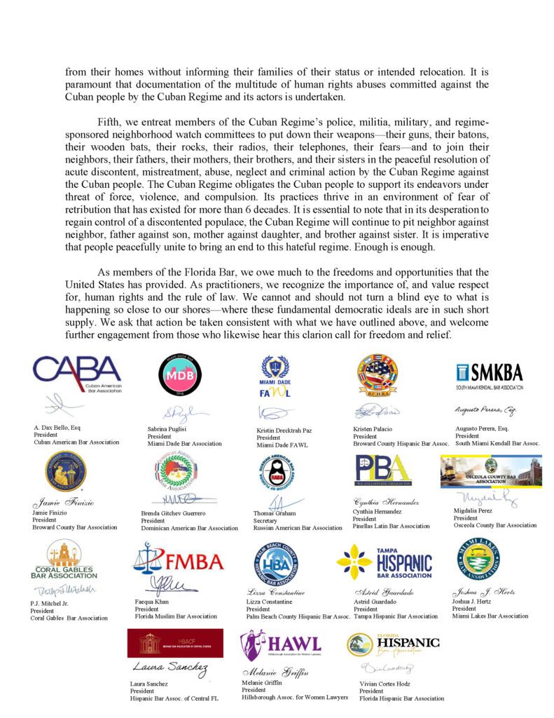 An Open Letter Regarding the Deteriorating Humanitarian Situation in Cuba 2