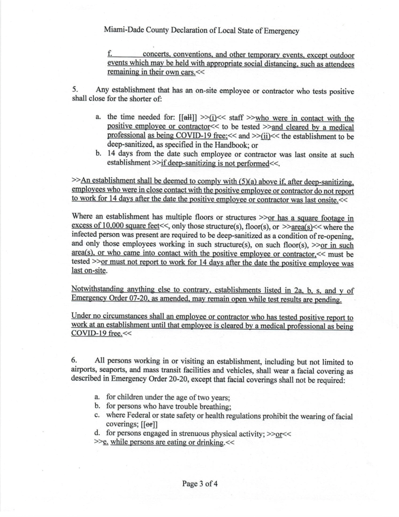 Coronavirus Emergency Order 23-20 – New Normal – Amendment 1 3