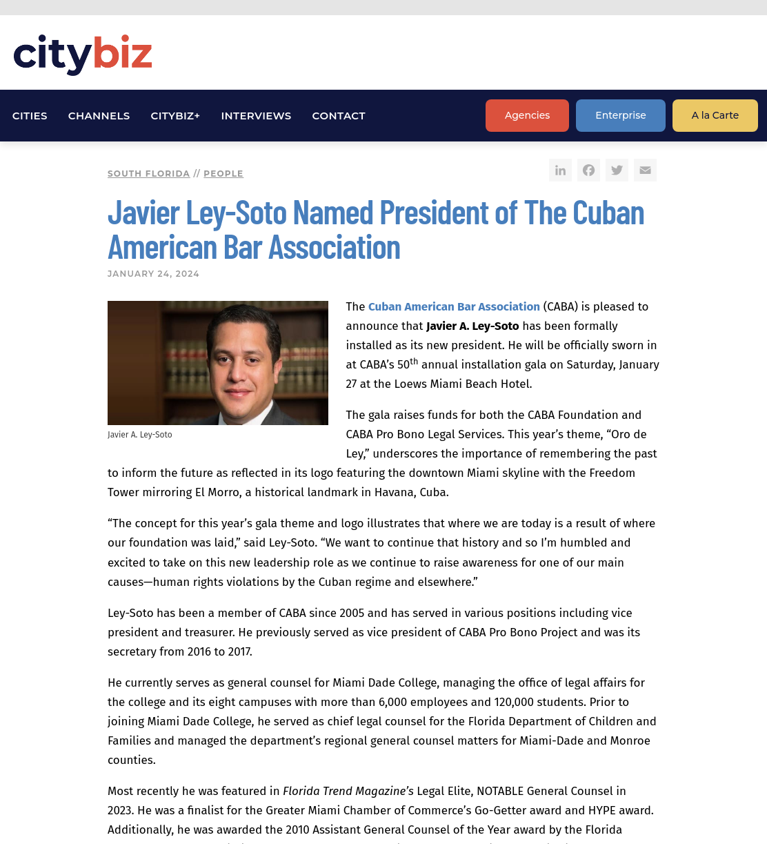 Javier Ley-Soto named president