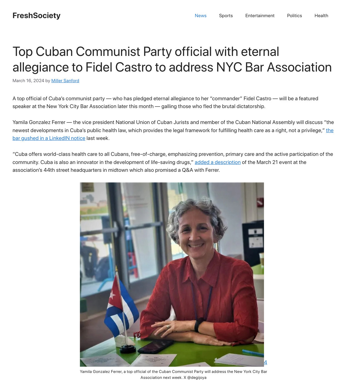 Top Cuban Communist Party official with eternal allegiance to Fidel Castro to address NYC Bar Association