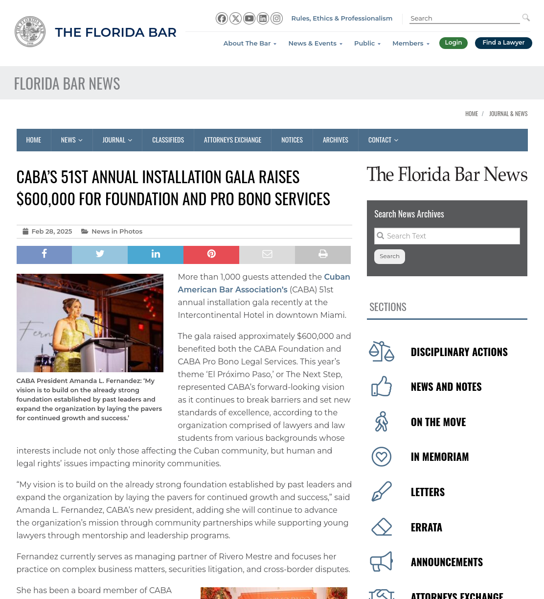 CABA’s 51st Annual Installation Gala raises $600,000 for foundation and pro bono services