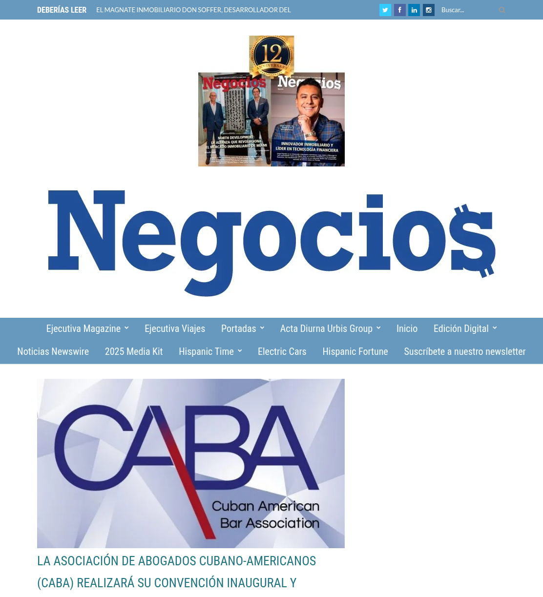 LA ASOCIACIÓN DE ABOGADOS CUBANO-AMERICANOS (CABA) REALIZARÁ SU CONVENCIÓN INAUGURAL Y ALMUERZO JUDICIAL