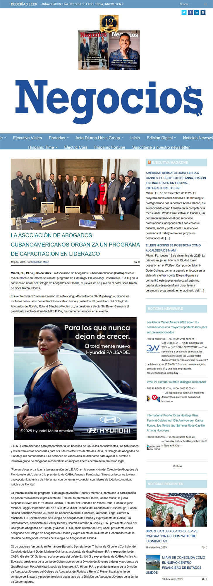 LA ASOCIACIÓN DE ABOGADOS CUBANOAMERICANOS ORGANIZA UN PROGRAMA DE CAPACITACIÓN EN LIDERAZGO